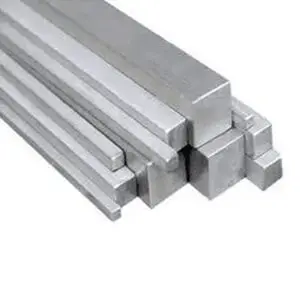 Stack of metal square bars in varying sizes.