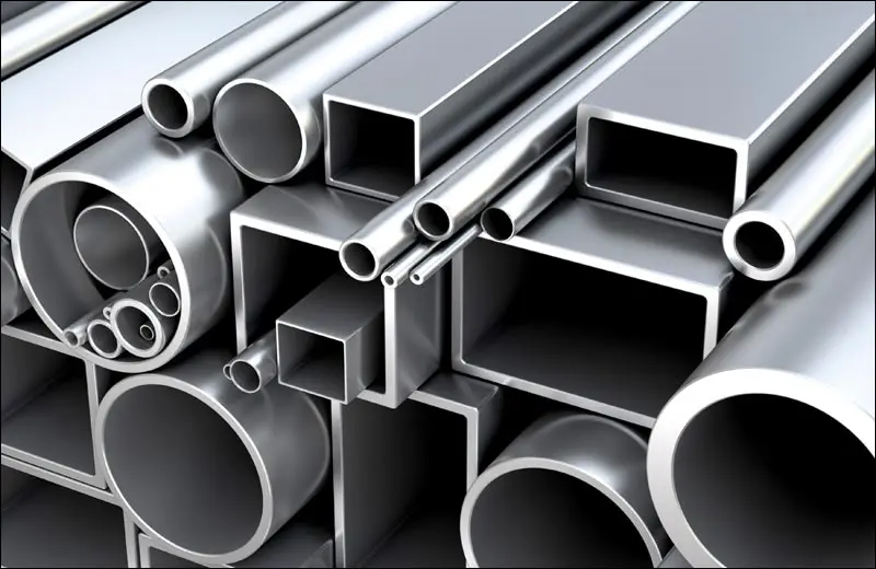 Various metal pipes and tubes with different shapes and sizes.